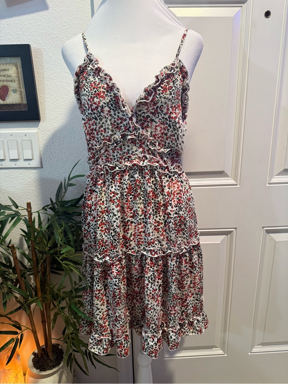 Inspired Hearts Floral Tiered Ruffle Sundress Camo Medium - Picture 2 of 7